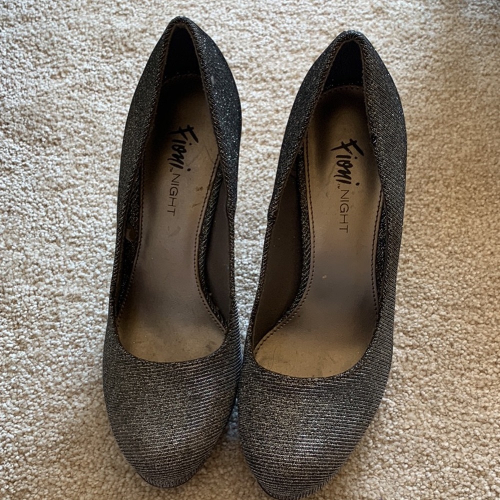 Sparkly silver heels